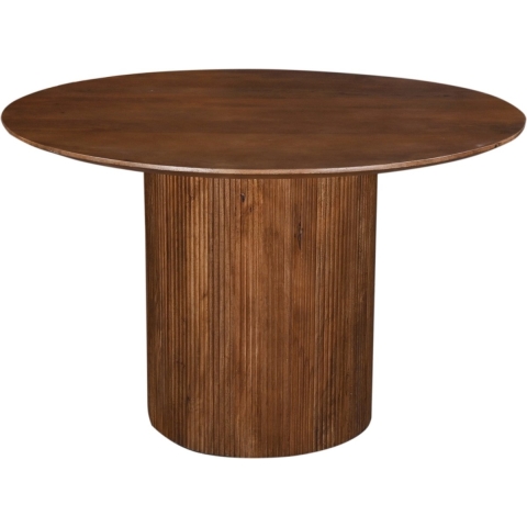 Giga Meubel - Eettafel Rond Ø120cm - Bruin Mangohout - Jaime