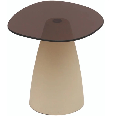Brix - Salontafel Mylon - Beige - Glas - 50 cm