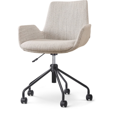 Nolon Nout-Eef Bureaustoel Beige Gemêleerd - Armleuning - Zwart
