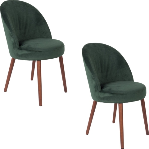 Dutchbone Barbara Eetkamerstoelen Groen - Set van 2