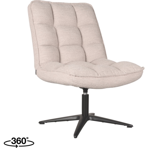 LABEL51 - Fauteuil Vince - Naturel Boucle - Zwart Metaal
