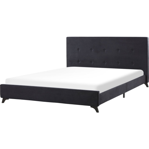 Beliani-AMBASSADOR-Tweepersoonsbed-Donkerhout-180 x 200 cm-Chenille