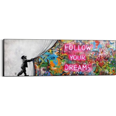 Reinders - Follow your Dreams - Schilderij 52x156cm Zwart