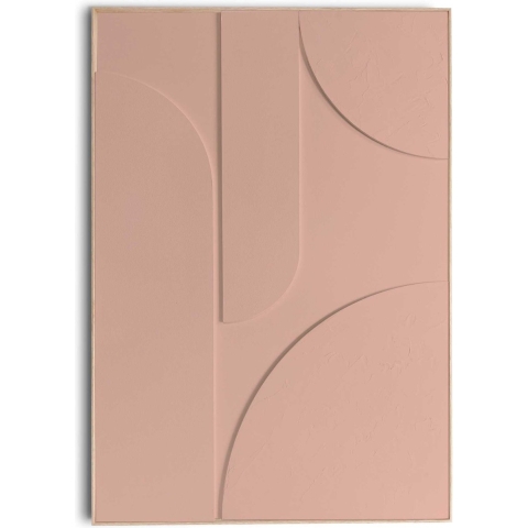 Reinders - Puzzeled Terra Pink - Relief Art Schilderij 70x50cm Hout