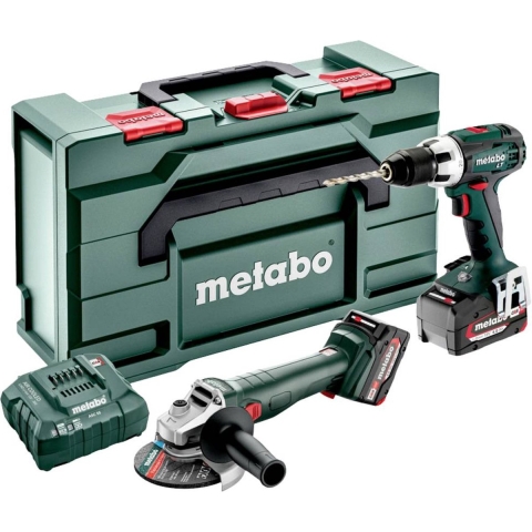 Metabo Comboset 2.4.1 | BS18LT Klopboormachine + W18 L 9-125 Haakse Slijper | 18V | 2 x 4,0Ah Li-Ion + lader - 685206510