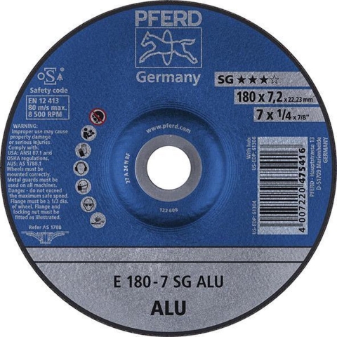 PFERD 62212622 Sg Alu Afbraamschijf gebogen Diameter 125 mm Boordiameter 22.23 mm 10 stuk(s)