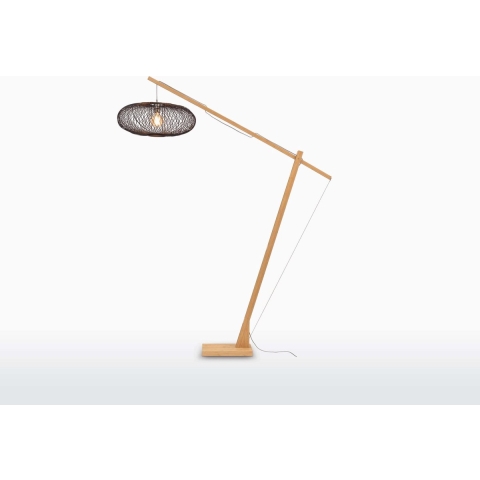 GOOD&MOJO Vloerlamp Cango - Bamboe|Zwart - 175x60x207cm