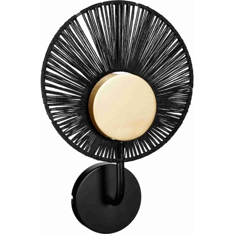 Mica Decorations Helge Wandlamp - L26 x B12 x H39 cm - Zwart, Goud