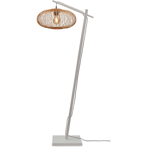 GOOD&MOJO Vloerlamp Cango - Bamboe Wit|Naturel - 62x40x150cm