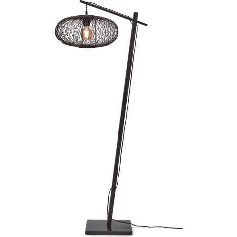 GOOD&MOJO Vloerlamp Cango - Bamboe Zwart|Zwart - 62x40x150cm