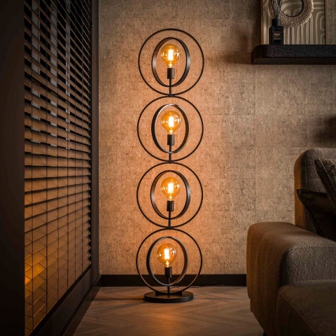 Fraaai Erika vloerlamp 4L XL - zwart