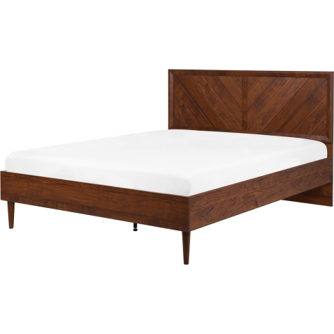 Beliani-MIALET -Bed-Donkere houtkleur-140 x 200 cm-Vezelplaat