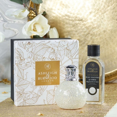 Ashleigh & Burwood Pearl Magnolia & Neroli Geurlamp Cadeauset wit
