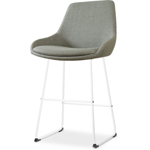 Nolon Nino-Isa Barkruk Groen - Stof - Wit Onderstel - 65 cm