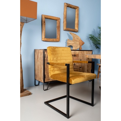 HSM Collection Wandspiegel Teak Hout 50 x 60 cm