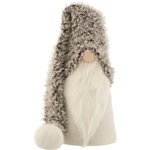 J-Line kerstfiguur Kerstman Winter - polyresin|textiel - grijs - large