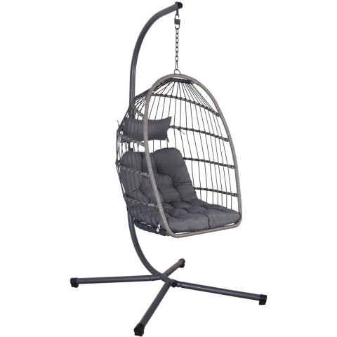 sweeek - Hangend ei van aluminium, rotan, polyester