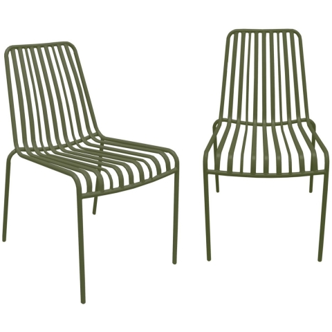 sweeek - Stapelbare stalen tuinstoelen (Set van 2)