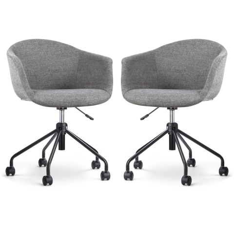 Nolon Nout-Otis Bureaustoelen Set van 2 - Donkergrijs - Zwart