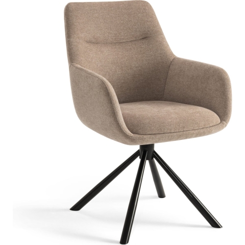Furnihaus Draaibare Eetkamerstoel Olivia met armleuning Taupe Stof