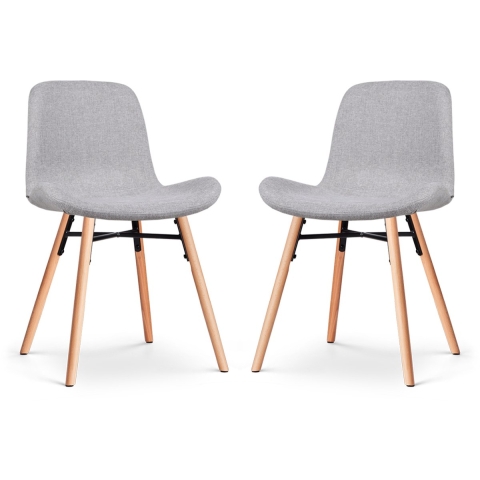 Nolon Nena-Fé Eetkamerstoelen Set van 2 - Lichtgrijs - Hout