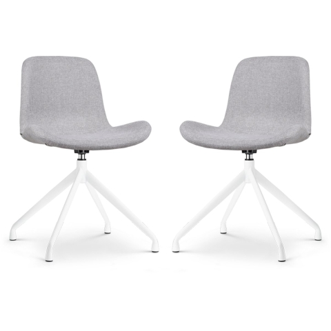 Nolon Nola-Fé Draaibare Eetkamerstoelen Set van 2 Lichtgrijs - Wit