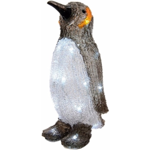 Lumineo Kerstfiguur verlicht - pinguin - LED - 17 x 17 x 33 cm -