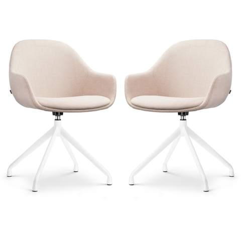 Nolon Nola-Mae Draaibare Eetkamerstoelen Beige - Wit - 2x