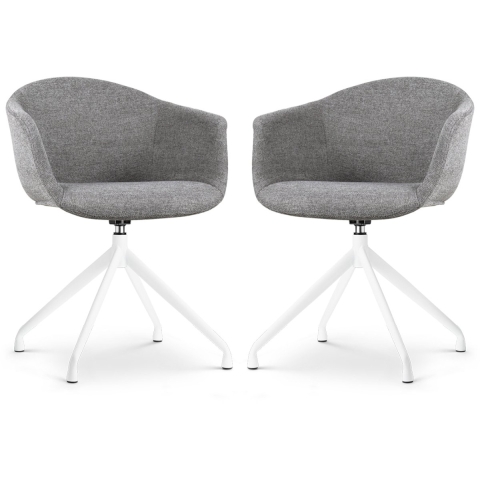Nolon Nola-Otis Draaibare Eetkamerstoelen Set - Donkergrijs - Wit