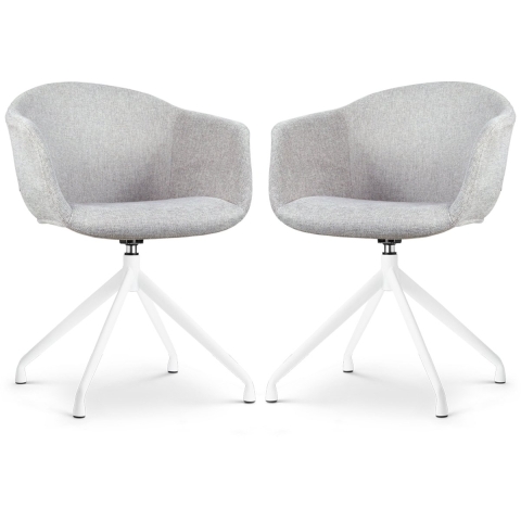 Nolon Nola-Otis Draaibare Eetkamerstoelen Set - Lichtgrijs - Zwart