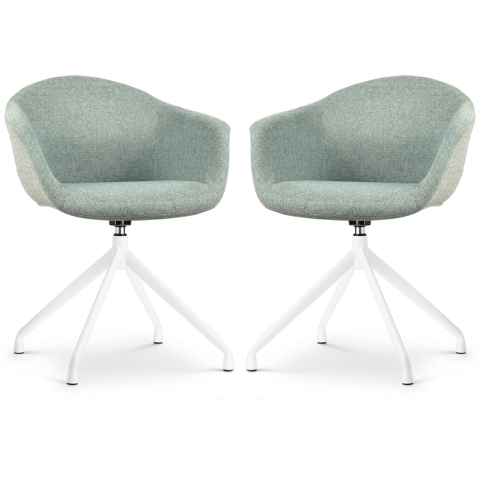 Nolon Nola-Otis Draaibare Eetkamerstoelen Set - Zacht Groen - Wit