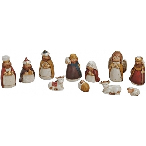 Kerststal kerst versiering figuren van porselein 11x -