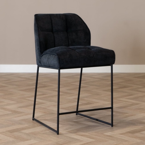 Bronx71 Scandinavische barkruk Jelle zwart 70 cm