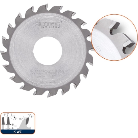 Rotec HM voorritszaagblad v. 554.7, ø125x4,4 - 5,4x30mm Z=20 K WZ - 5548005
