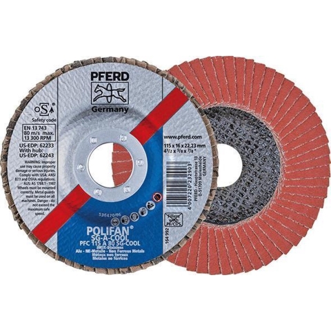 PFERD 67654115 A-Cool Sg Inox + Alu Lamellenschijf Diameter 115 mm Boordiameter 22.23 mm 10 stuk(s)