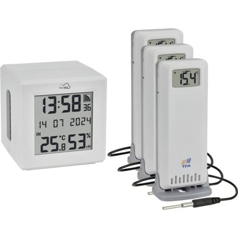 TFA Dostmann TFA.me Starter Set WLAN Gateway ID-01 mit 3 Sendern ID-A3 Draadloze thermometer digitaal Wit