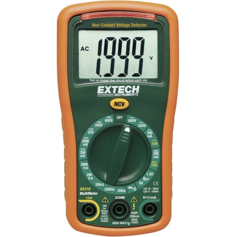 Extech EX310 Multimeter Digitaal CAT III 600 V Weergave (counts): 2000