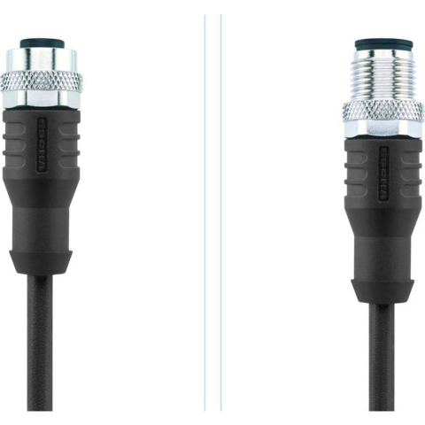 Escha 8046932 Sensor/actuator connector, geassembleerd M12 Aantal polen: 8 Stekker, recht, Bus, recht 2.00 m 1 stuk(s)