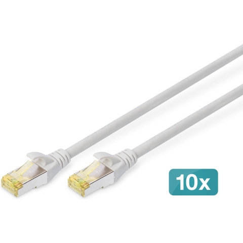 Digitus DK-1644-A-020-10 RJ45 Netwerkkabel, patchkabel CAT 6A S/FTP 2.00 m Grijs 1 stuk(s)