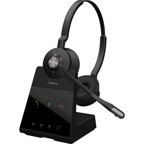 Jabra Engage 65 SE Stereo On Ear headset DECT, Kabel Stereo Zwart Noise Cancelling Microfoon uitschakelbaar (mute), NFC