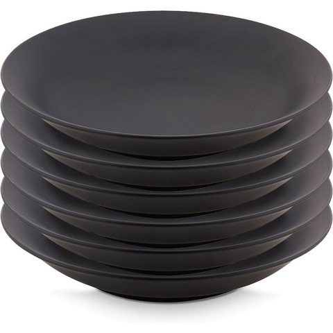 vtwonen - Pastaborden - Bordenset - Mat zwart - 25,5cm - Set van 6