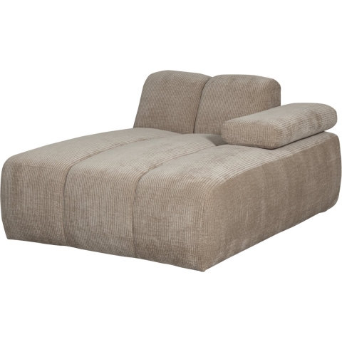 WOOOD chaise longue element rechts Mojo - Ribstof - Zand -74x162x122cm