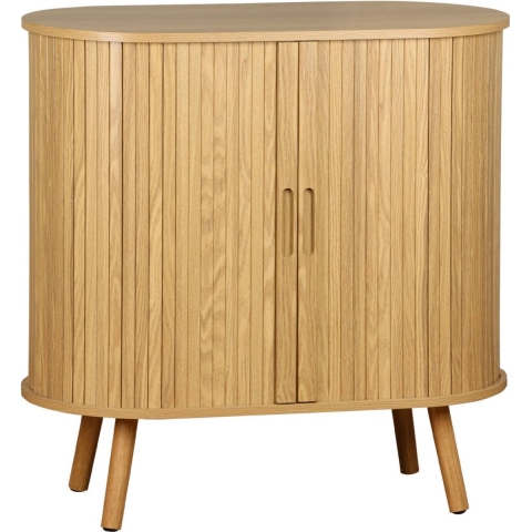 sweeek - Dressoir met schuifdeuren en legplank, gegroefd houteffect, B