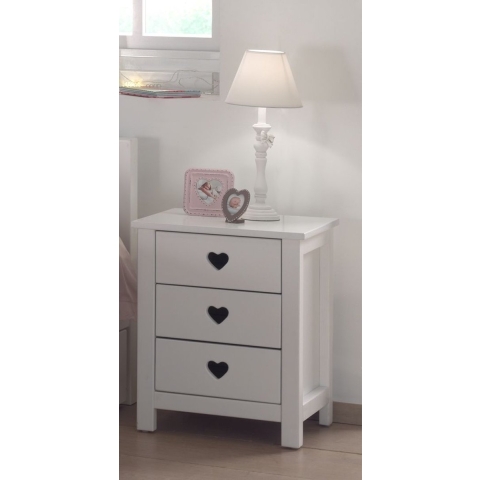 LUCEVI - Amori Kindernachtkastje- Hout - Wit - 45x40x55cm