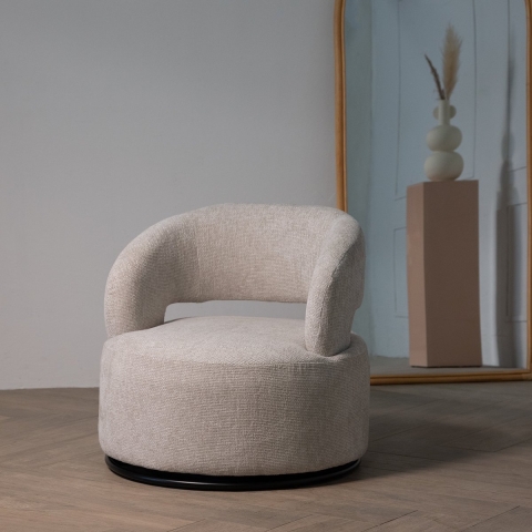 Giga Meubel - Fauteuil Beige - Stof|Textiel - Japandi Stijl