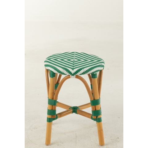 J-Line kruk Live - rotan|kunststof - naturel|groen