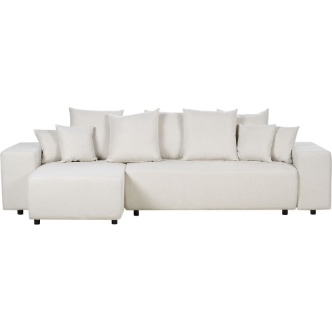 Beliani-LUSPA-Hoekbank met opbergruimte-Lichtbeige-Rechtszijdig-Stof