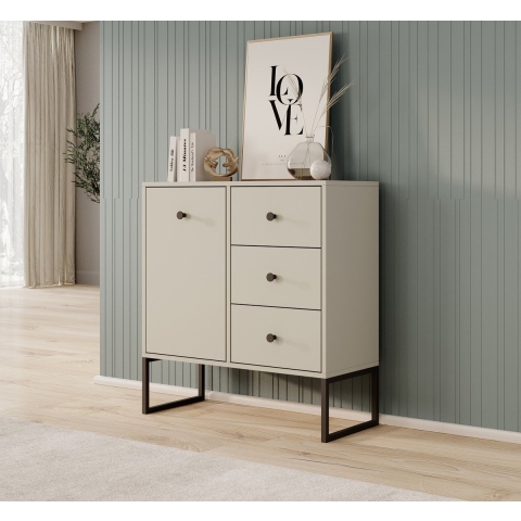 Meubella Dressoir Lyndall - Beige - 77 cm - Met lades