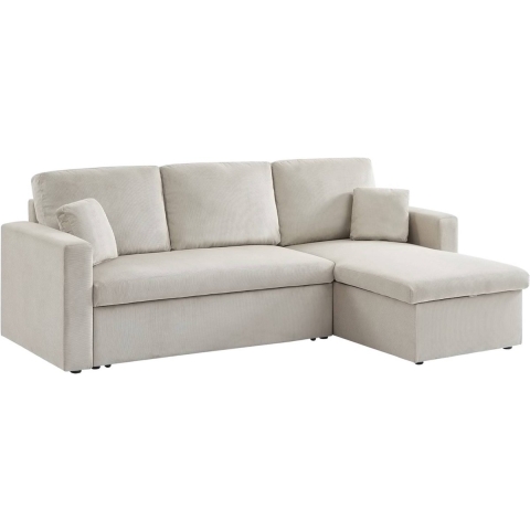 sweeek - Corduroy hoekslaapbank, 3-zits