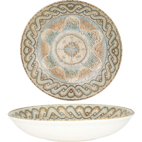 Rinart Diep bord - Celest - Porselein - 25 cm (1200cc) - set van 6